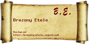 Brezsny Etele névjegykártya